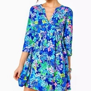NWT Lilly Pulitzer Loran Dress in Borealis Blue Social Sunset in Small